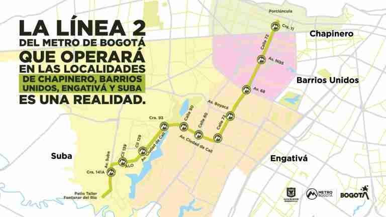 Segunda línea del Metro de Bogotá operaría en 2030.