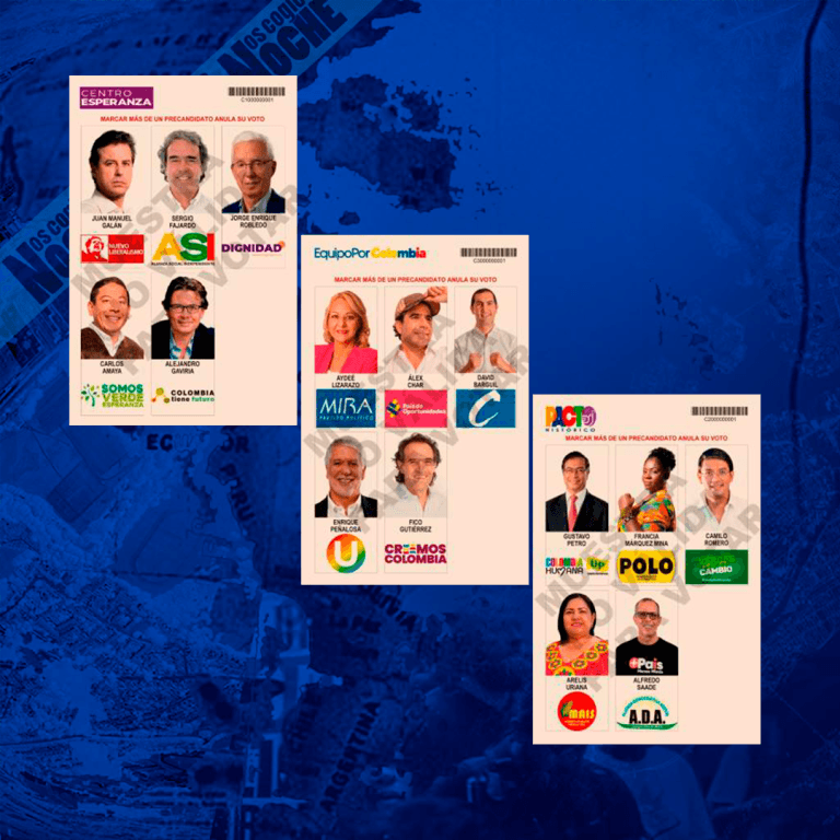 Tarjetones de las coaliciones presidenciales