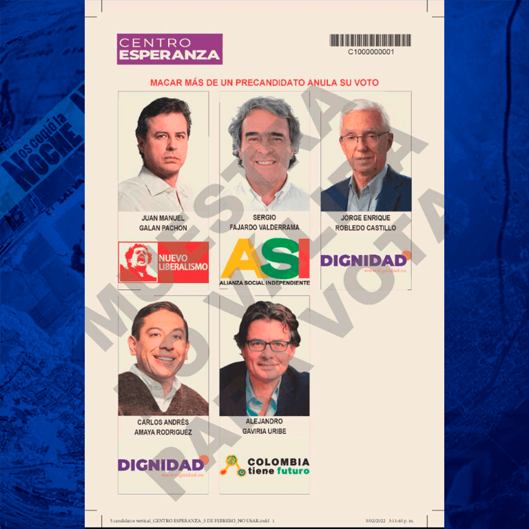 Candidatos coalición Centro Esperanza
