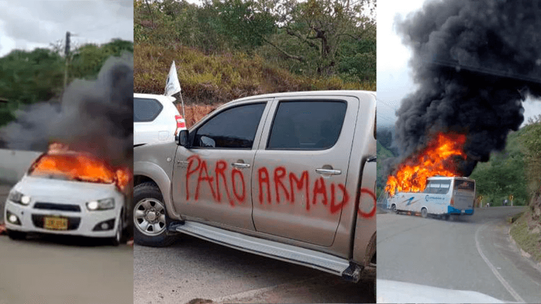 24 vehículos quemados y 35 municipios de Antioquia afectados por paro armado del Clan del Golfo