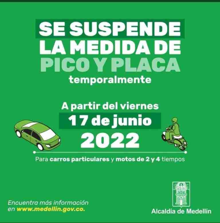 Desde este viernes 17 de junio se levanta el pico y placa en vehículos y motos de manera temporal
