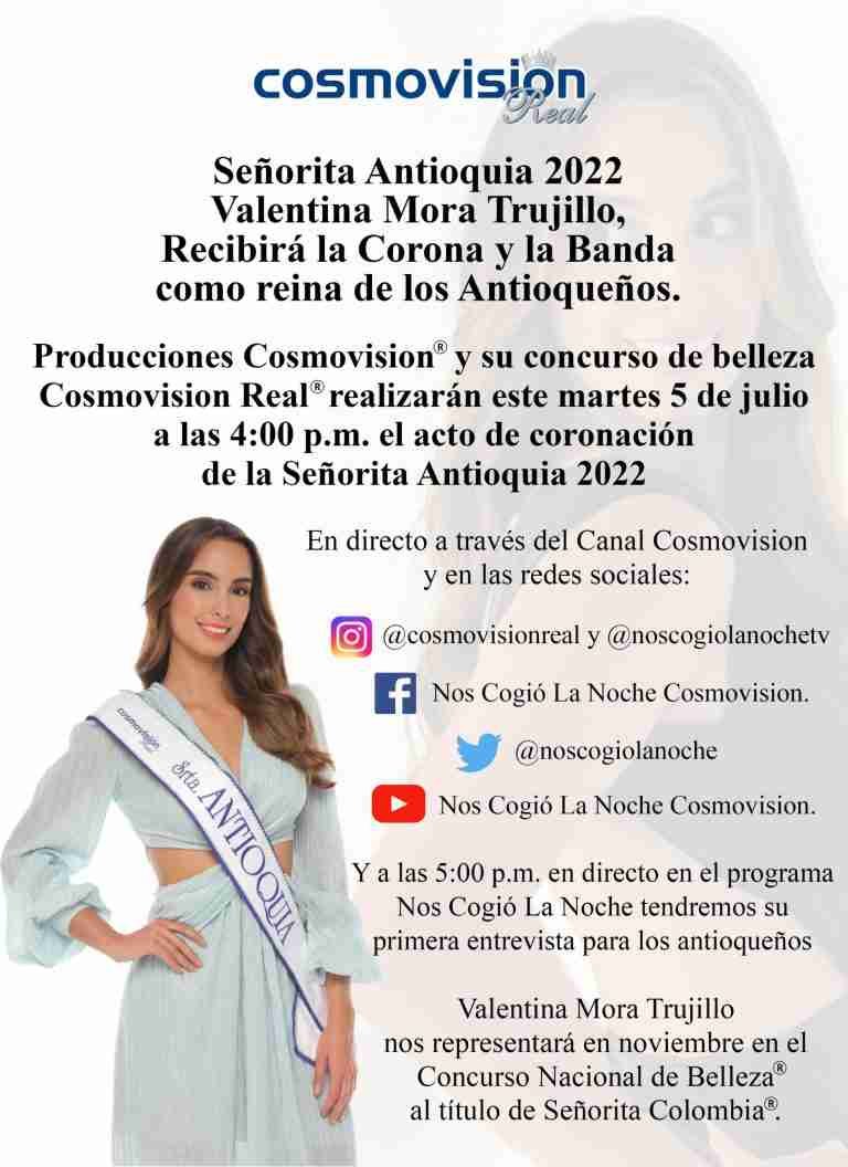 Acto de coronación Señorita Antioquia 2022