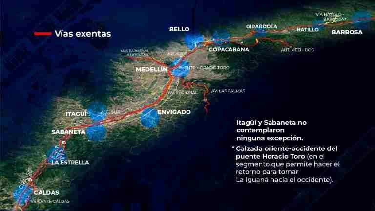 ¿Sabes cuáles son las vías exentas de pico y placa en Medellín?