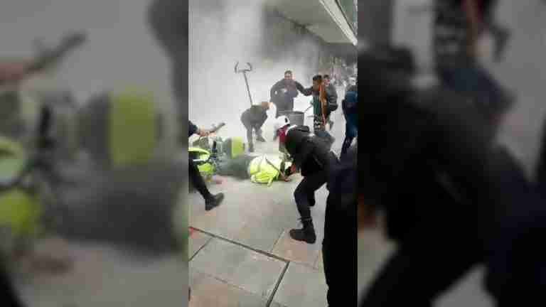 Batalla campal en el centro de Bogotá