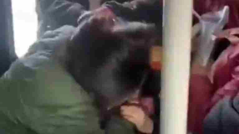 Tremendo agarrón en Transmilenio