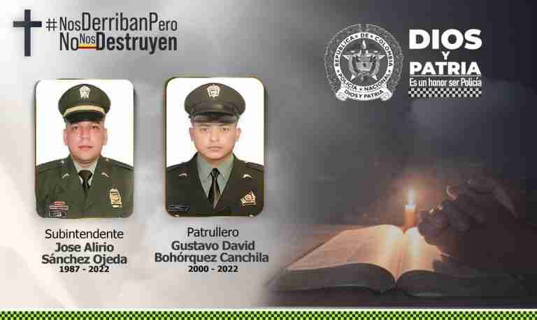 Asesinados dos patrulleros de 35 y 22 años en Bogotá