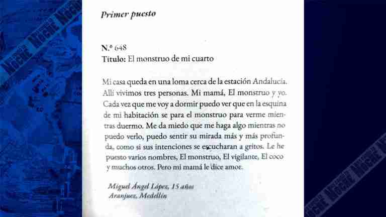 Ganador de concurso de escritura en Medellín, revelaría caso de maltrato a menor