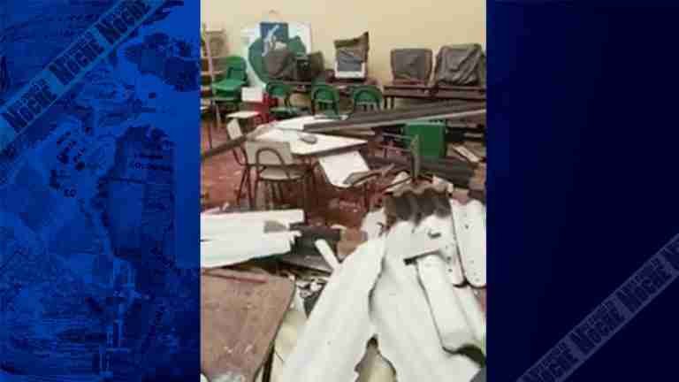Sin techo quedó una escuela de Andes por fuerte vendaval