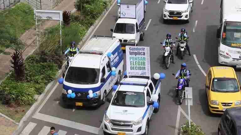 Con una caravana por la vida las secretarías de movilidad del Valle de Aburrá buscan concientizar la importancia de la seguridad vial