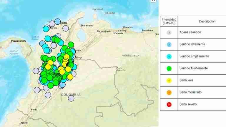 Sismo de 5,9 en Santander sacudió al país