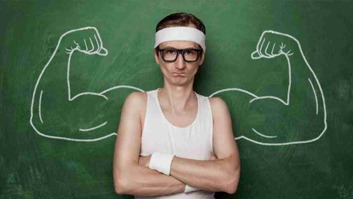 Hombre con musculos dibujados
