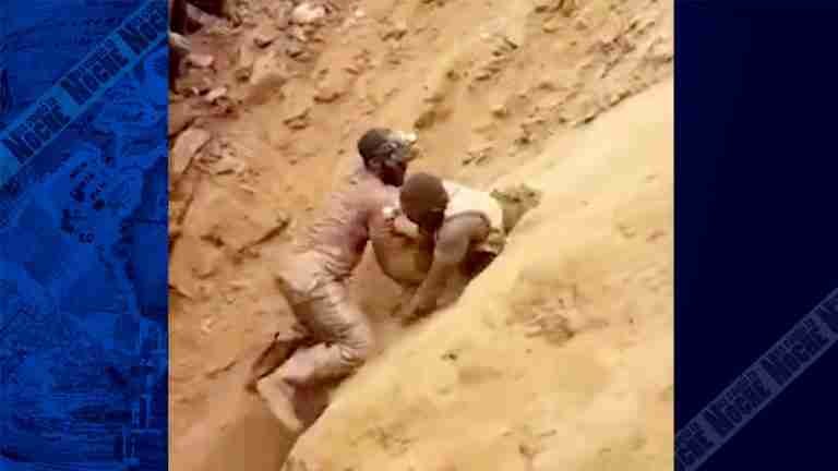 Angustiante momento vivieron los mineros del Congo, África, después de estar bajo tierra