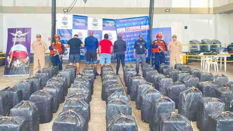 5,5 toneladas de cocaína fueron incautadas en el mar Caribe