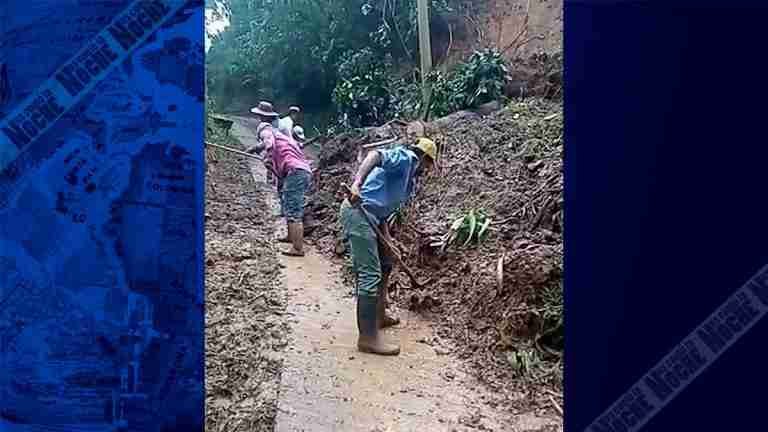 Derrumbe en la vereda Peñolcito de Copacabana