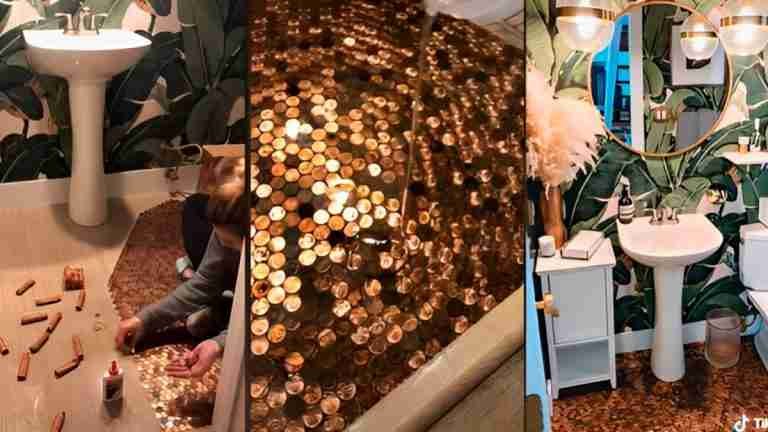 TikToker remodela su baño con miles de centavos de dólar 