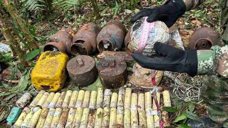 El Ejército destruyó 265 kilos de explosivos que fueron hallados en San Carlos