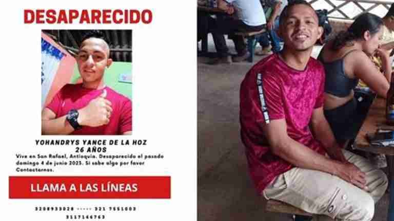 Encontraron sin vida a Yohandris Yance, joven reportado como desaparecido en San Rafael
