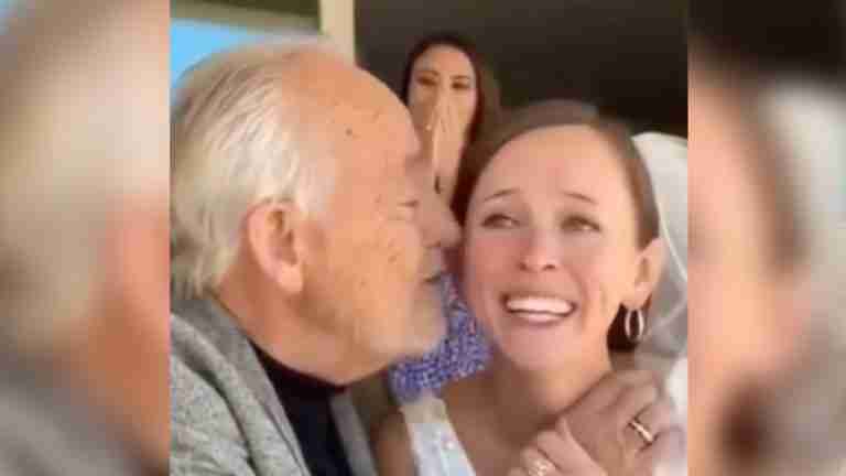<strong>Padre con Alzheimer reconoce a su hija el día de su boda</strong>