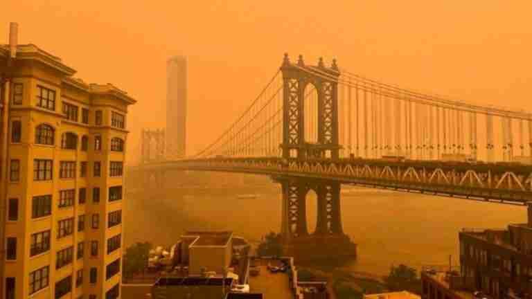 ¿Por qué el cielo de Nueva York se ve naranja? Incendios forestales en Canadá causan fenómeno inusual