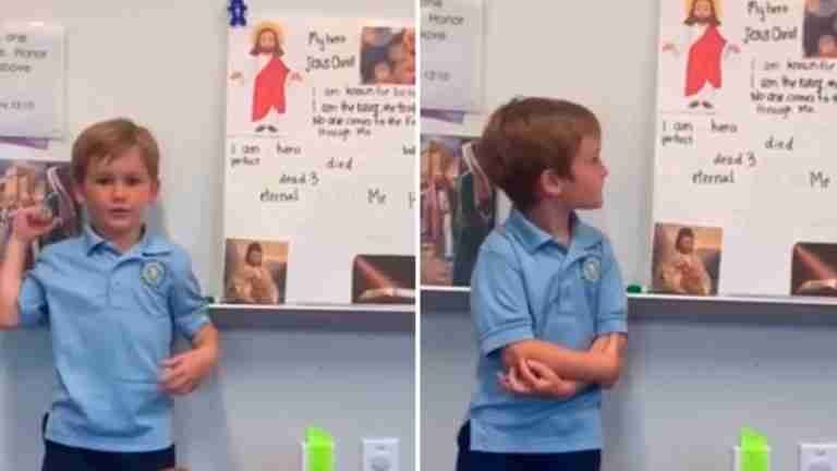 Niño en clase presentó a Jesús como su superhéroe favorito
