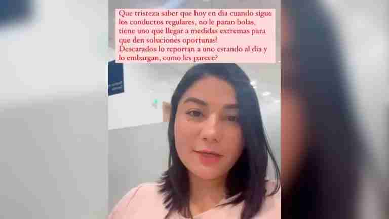 Mujer se encadena dentro de una entidad bancaria porque no le entregan un paz y salvo