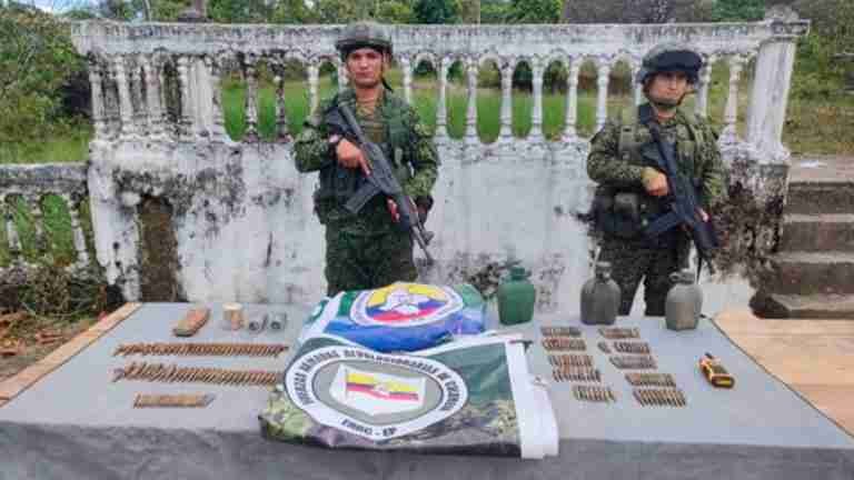 Neutralizan depósito ilegal perteneciente a disidencias de las Farc