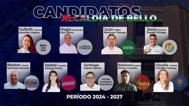 Elecciones en Bello 2023: Un abanico de aspirantes compiten por el poder local