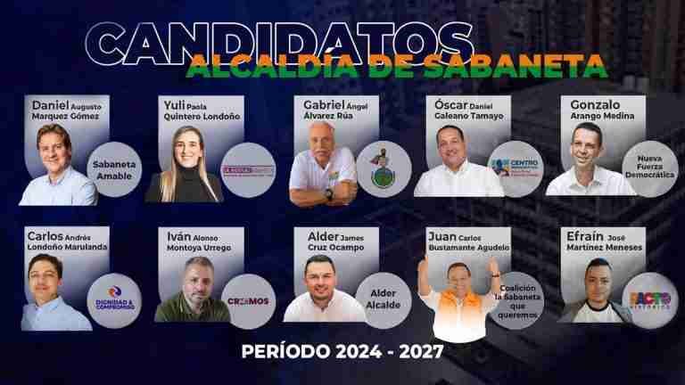 Gran expectación en Sabaneta mientras 10 candidatos compiten por la Alcaldía en las próximas elecciones