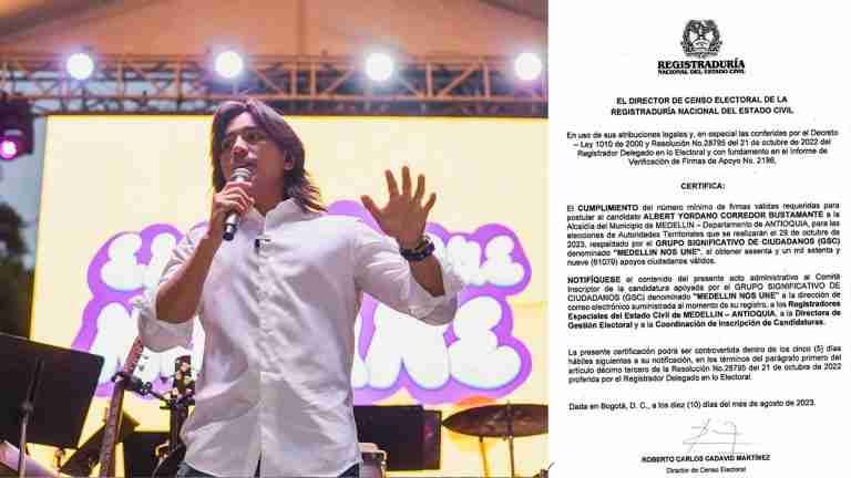Albert Corredor de 320 mil firmas entregadas a 61 mil avaladas por Registraduría 