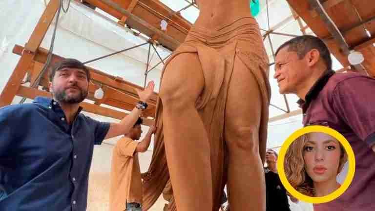 Así va la estatua de Shakira que están haciendo en Barranquilla