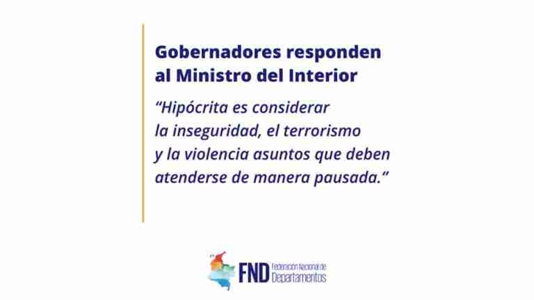 Gobernadores piden cambio de Min Interior tras llamarlos “hipócritas”