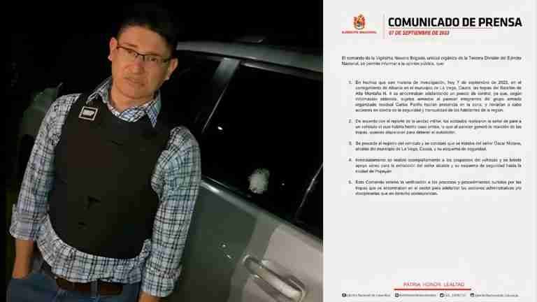 En hechos confusos, Ejército disparó contra el alcalde de La Vega, Cauca