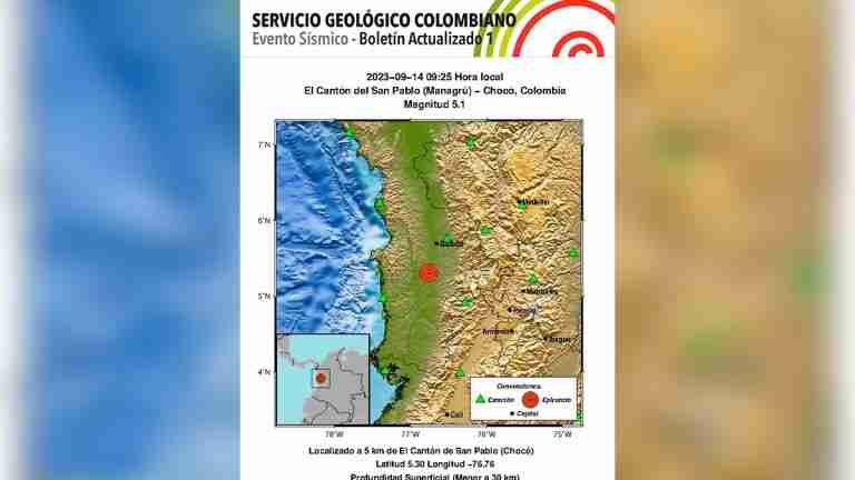 Fuerte sismo sacudió Antioquia. El segundo fuerte del día en el país