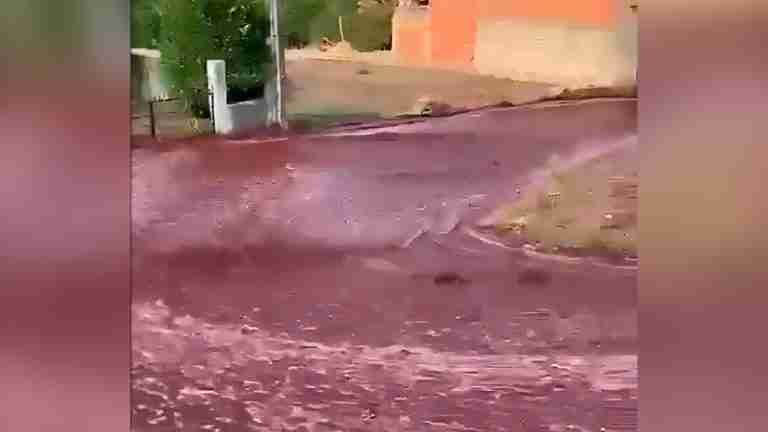Explosión de dos tanques, produjo un río de vino tinto. Le contamos dónde ocurrió