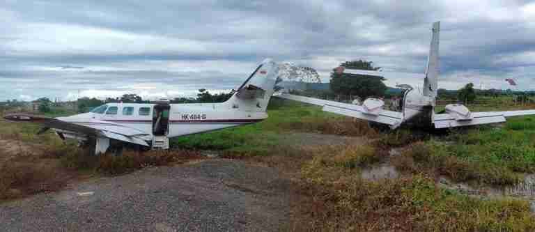 ¡Tremendo susto! Avioneta que transportaba a candidato Juan Diego Gómez se salió de la pista 