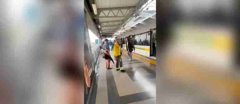 Tremendo agarrón en el Metro de Medellín