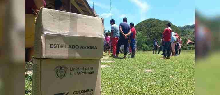Atención con ayuda humanitaria a personas en situación de desplazamiento en Antioquia