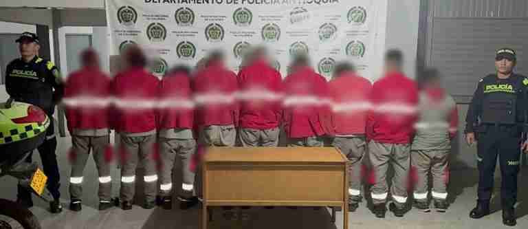 Operativo policial en Rionegro: capturan 9 personas por Hurto de cable telefónico