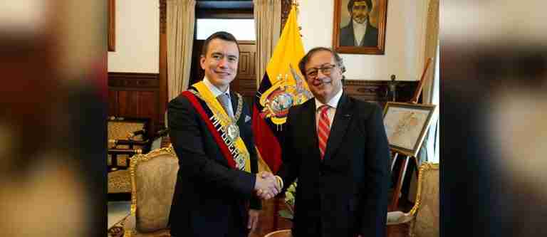Petro se reunió con el presidente de Ecuador durante su posesión