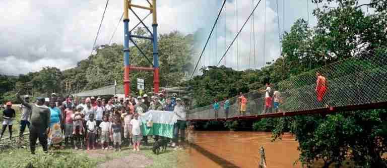 Entregaron el puente de Curbatá en Urrao, que beneficia a más de mil personas