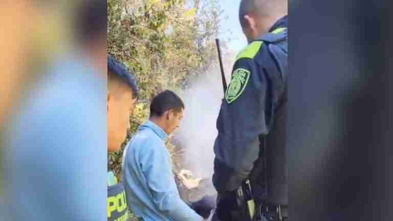 ¡Qué inconciencia! Extranjeros fueron sorprendidos quemando el caucho para extraer cobre en zona boscosa