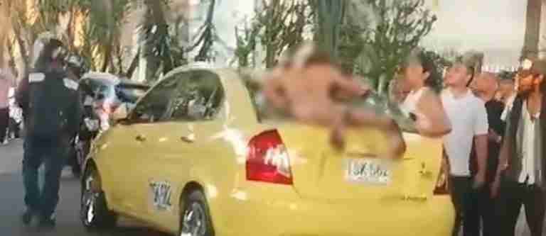 ¿Qué está pasando? Hombre cayó sobre un taxi en Prado Centro