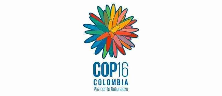 Así se ve el logo de la COP16, inspirado en la flor de Inírida