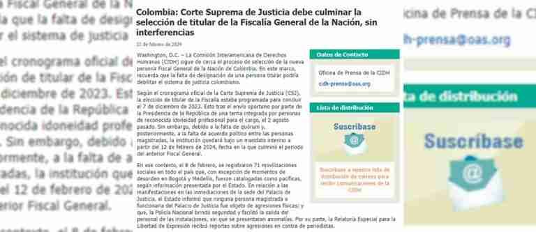 CIDH “alienta” a Corte Suprema a elegir fiscal