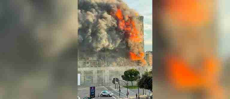 Enorme incendio en Valencia, España: 14 personas heridas