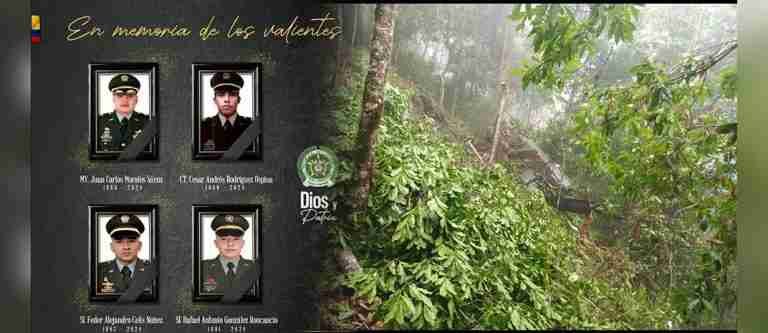 Ellos son los 4 héroes de la patria que murieron en el accidente del Helicóptero en Antioquia
