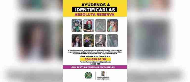 Se buscan 8 mujeres por actos vandálicos del 8 de marzo