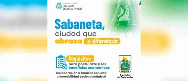 Convocatoria abierta para acceder a paquetes nutricionales y bonos económicos en Sabaneta