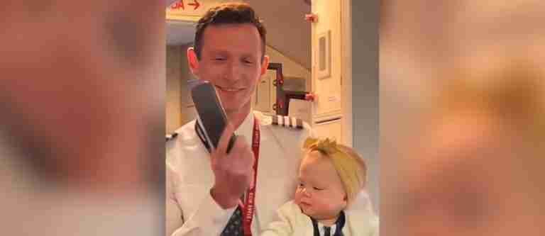Ternura en el aire: piloto conmueve al presentar a su hija durante el vuelo