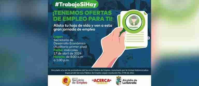 ¡Prográmese! Habrá jornada de empleo en el municipio de La Estrella